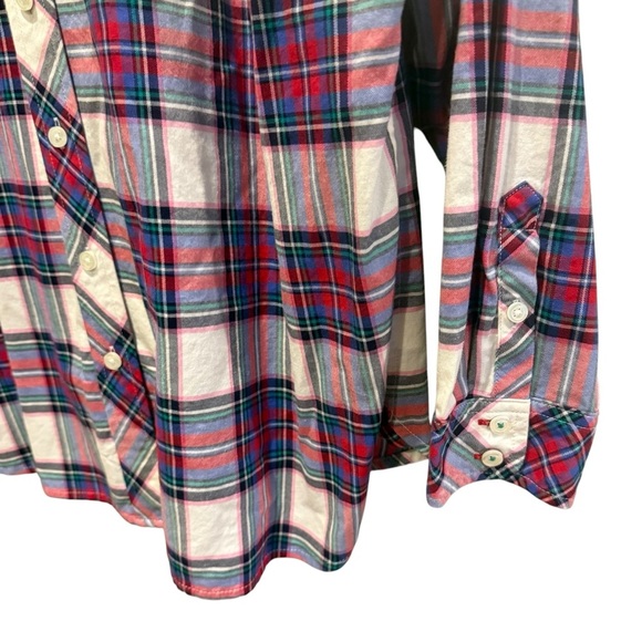 Talbots Womens Pink Plaid Button Up Shirt Size XP Long Sleeve Classic Preppy - Picture 6 of 12